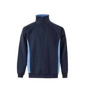 Pánska mikina (VELILLA TWO-TONE QUARTERZIP SWEATSHIRT) > modrá (navy) / modrá (sky) > S