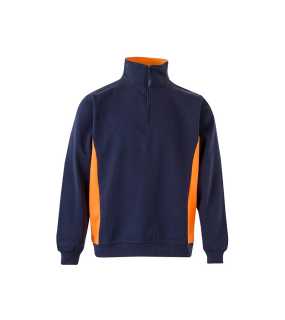 Pánska mikina (VELILLA TWO-TONE QUARTERZIP SWEATSHIRT) > modrá (navy) / oranžová > XL