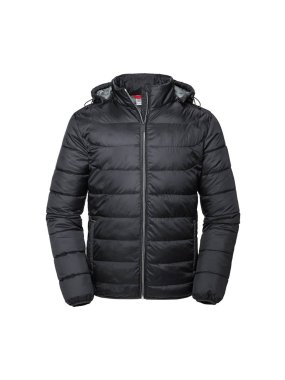 Pánska bunda (RUSSELL Men's Hooded Nano Jacket)>čierna>S