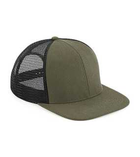 6 panelová-unisex šiltovka(BF Original Flat Peak 6 Panel Trucker Cap)>zelená(olive)/čierna