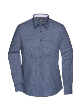 Dámska košeľa (JN Ladies Shirt Diamonds) > modrá (navy) / biela > 2XL