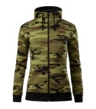 Dámska mikina (MALFINI Camo Zipper) > zelená (camouflage) > XS