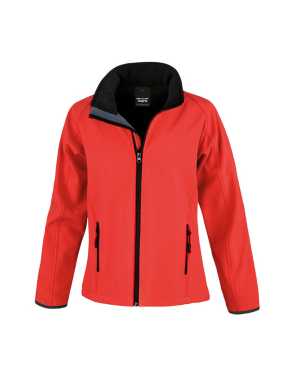 Dámska softshell bunda(RESULT LADIES PRINTABLE SOFTSHELL JACKET)>červená / čierna>S