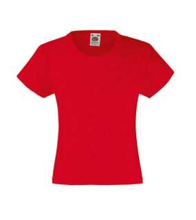 Dievčenské tričko (FRUIT OF THE LOOM Girls Valueweight T) > červená > 5/6