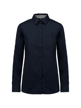 Dámska košeľa (Kariban LADIES’ NEVADA LONG SLEEVE COTTON SHIRT) > modrá (navy) > XS