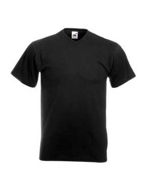 Pánske tričko (FRUIT OF THE LOOM Valueweight V-Neck T) > čierna > M