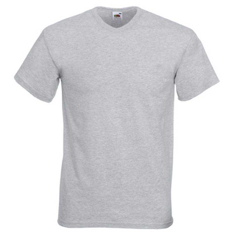 Pánske tričko (FRUIT OF THE LOOM Valueweight V-Neck T) > šedá (heather) > S