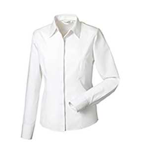 Dámska košeľa(Long Sleeve PolyCotton Easy Care Fitted Poplin RUSSELL) > biela > S