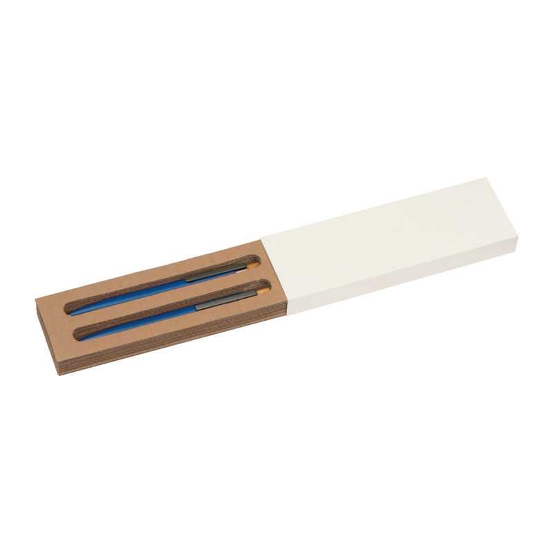 Písacia sada recyklovaných hliníkových pier s vložkou Semi-Gel > modrá
