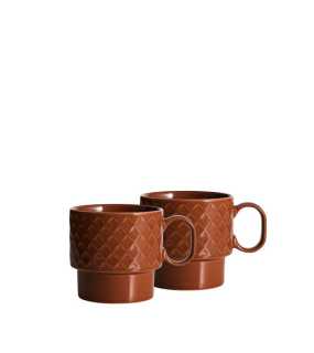 Hrnček 2ks (SAGAFORM) > červená (terracotta)