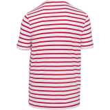 Pánske tričko(Kariban STRIPED SHORT SLEEVE T-SHIRT WITH POCKET)>biela(striped)/červená>M