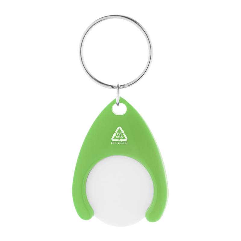 RABS prívesok na kľúče so žetónom do vozíka > zelená