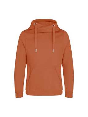 Unisex mikina (Just Hoods CROSS NECK HOODIE) > červená (ginger biscuit) > S