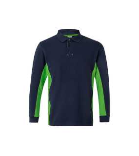 Pánska polokošeľa (VELILLA LS TWO-TONE POLO) > modrá (navy) / zelená (lime) > XS