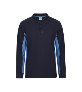 Pánska polokošeľa (VELILLA LS TWO-TONE POLO) > modrá (navy) / modrá (sky) > 3XL