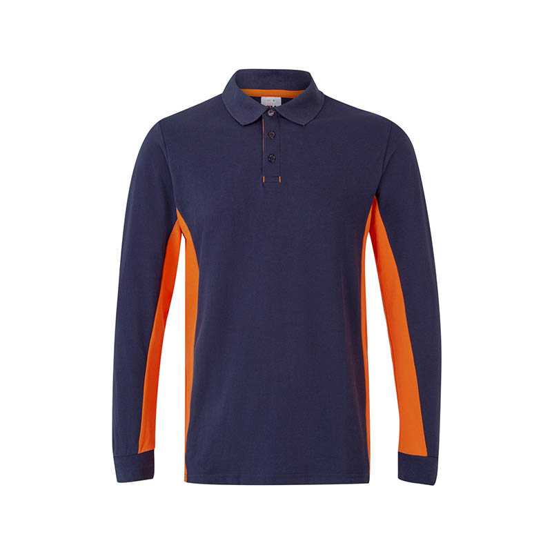 Pánska polokošeľa (VELILLA LS TWO-TONE POLO) > modrá (navy) / oranžová > 2XL