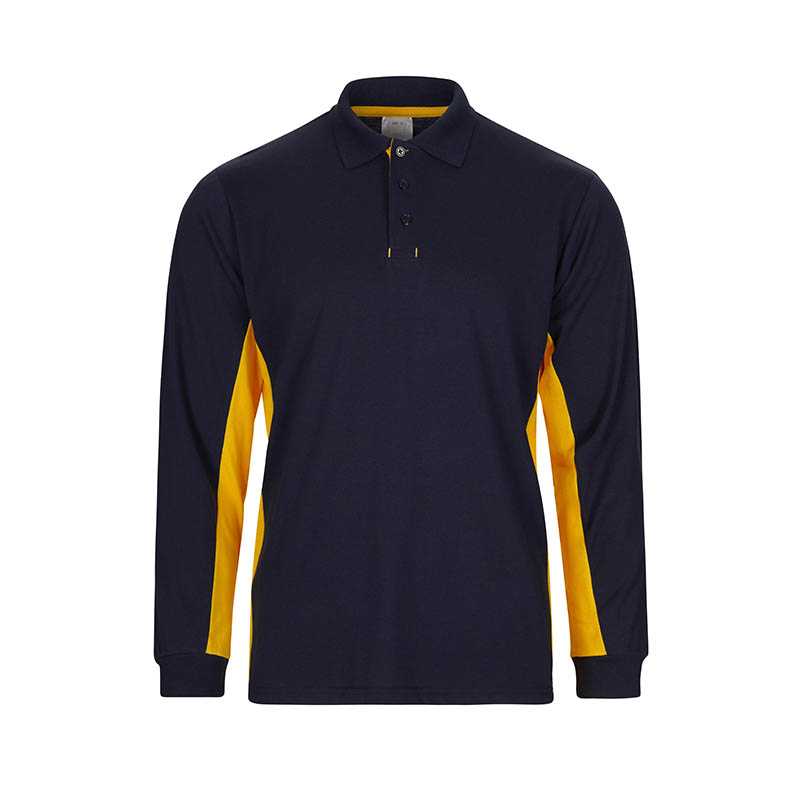 Pánska polokošeľa (VELILLA LS TWO-TONE POLO) > modrá (navy) / žltá > 2XL
