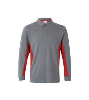 Pánska polokošeľa (VELILLA LS TWO-TONE POLO) > šedá / červená > L