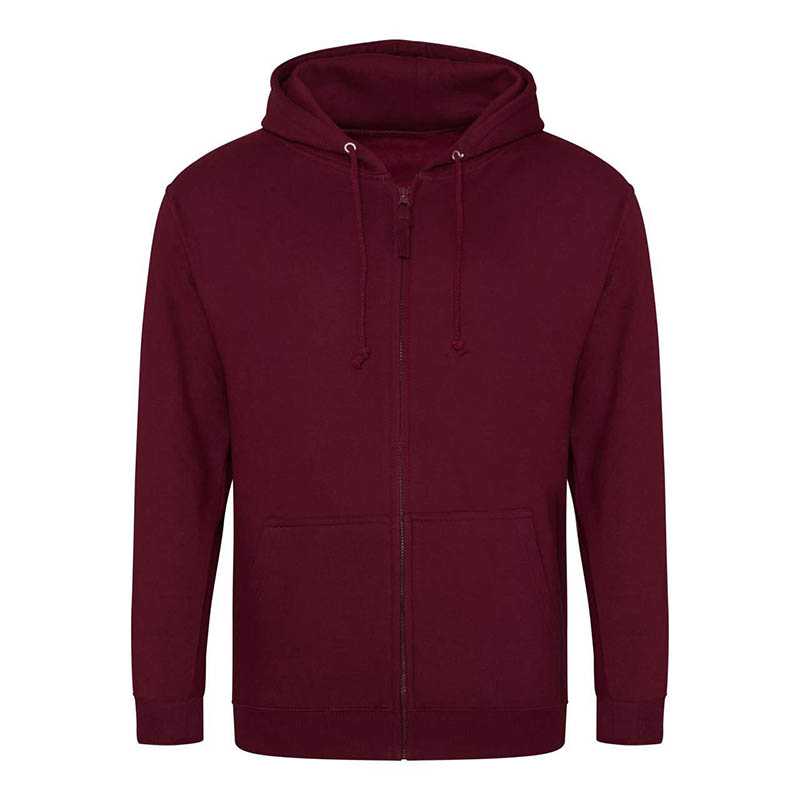 Pánska mikina (AWDis FULL ZIP HOODIE) > bordová > S