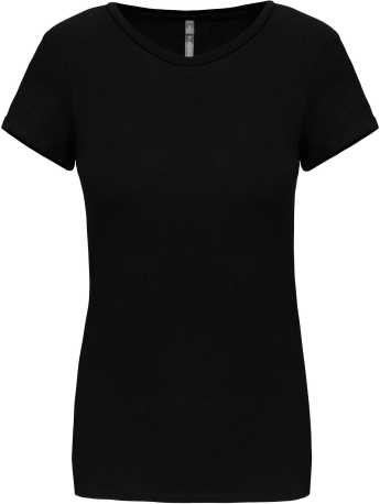 Dámske tričko (KARIBAN LADIES' SHORT-SLEEVED CREW NECK T-SHIRT) > čierna > M