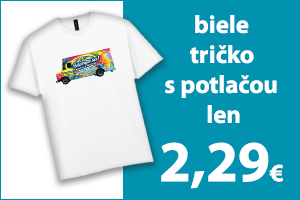 Biele tričko s potlačou len 2,29 €