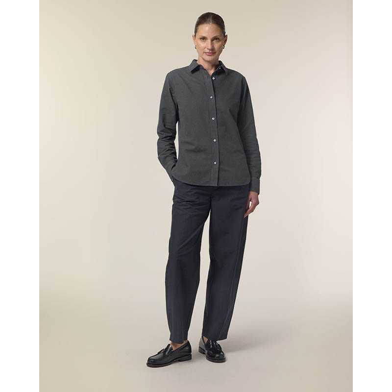 Dámska košeľa (STANLEY\STELLA Stella Oxford Shirt) > šedá (anthracite) > XS