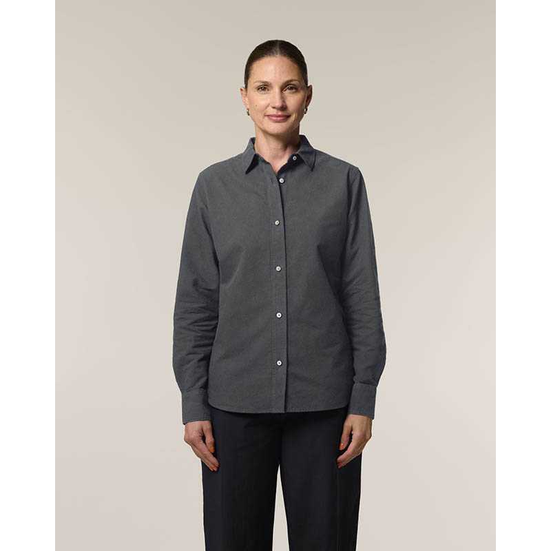 Dámska košeľa (STANLEY\STELLA Stella Oxford Shirt) > šedá (anthracite) > XS