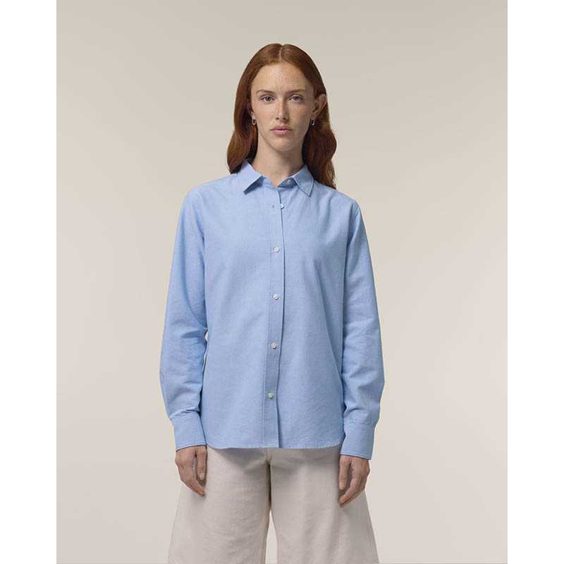 Dámska košeľa (STANLEY\STELLA Stella Oxford Shirt) > modrá (oxford) > XS