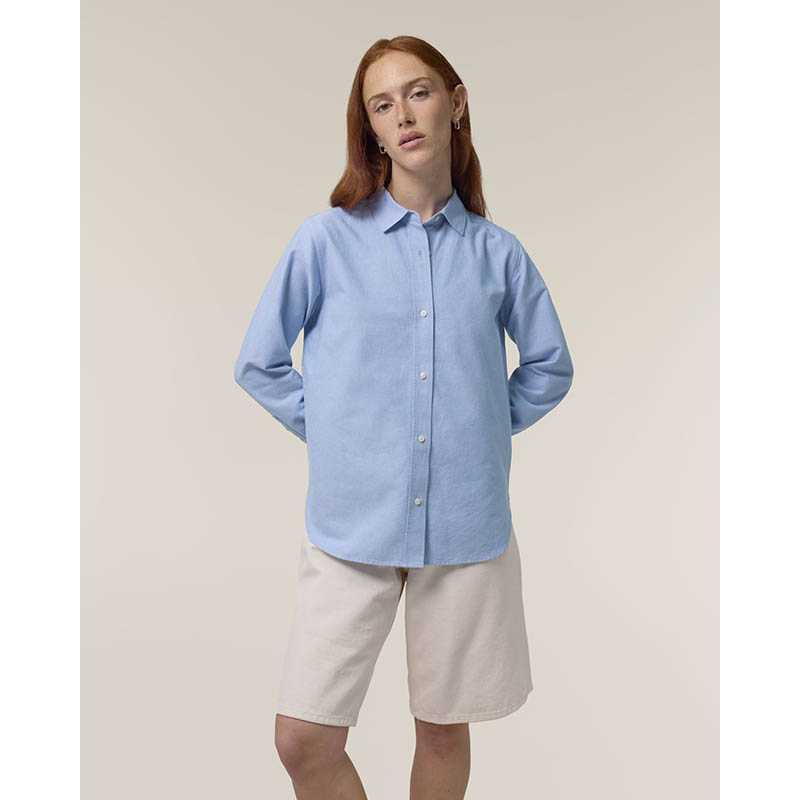 Dámska košeľa (STANLEY\STELLA Stella Oxford Shirt) > modrá (oxford) > XS
