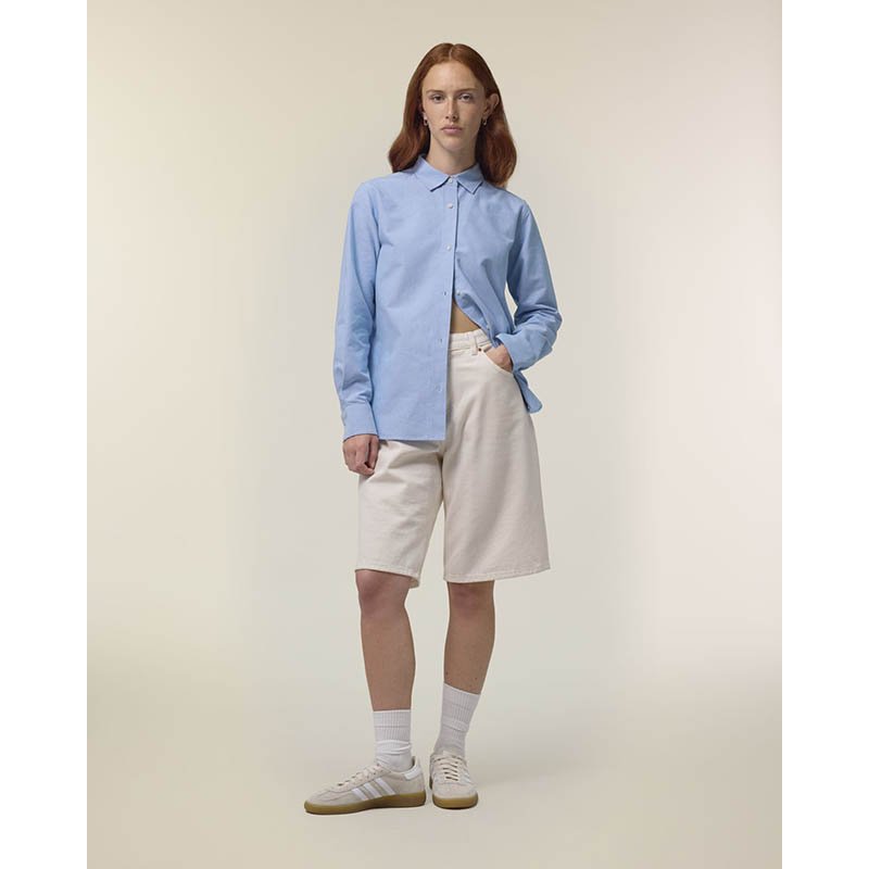 Dámska košeľa (STANLEY\STELLA Stella Oxford Shirt) > modrá (oxford) > XS
