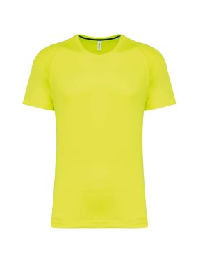Pánske tričko (MEN'S RECYCLED ROUND NECK SPORTS T-SHIRT) > žltá (fluorescent) > L