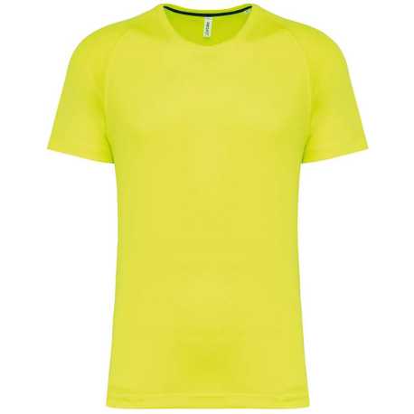 Pánske tričko (MEN'S RECYCLED ROUND NECK SPORTS T-SHIRT) > žltá (fluorescent) > 2XL