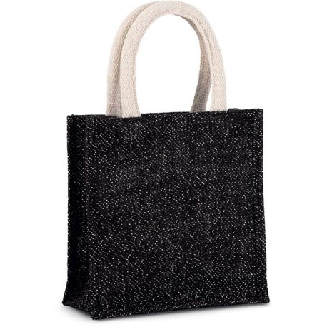 Taška (KIMOOD JUTE CANVAS TOTE SHOPPING BAG - SMALL) > čierna / strieborná