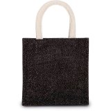 Taška (KIMOOD JUTE CANVAS TOTE SHOPPING BAG - SMALL) > čierna / strieborná