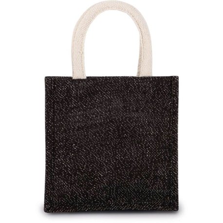 Taška (KIMOOD JUTE CANVAS TOTE SHOPPING BAG - SMALL) > čierna / strieborná