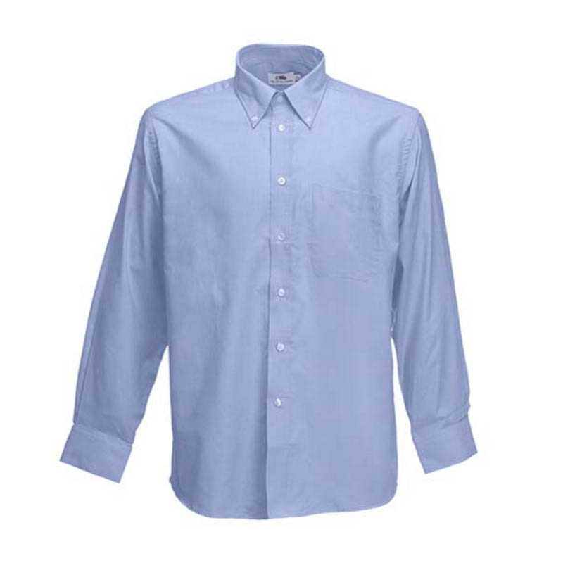 Pánska košeľa (FRUIT OF THE LOOM Long Sleeve Oxford Shirt ) > modrá (oxford) > S