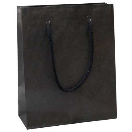 Papierová taška (Luxusné tašky bez laminácie) > čierna > 35x15x40 cm
