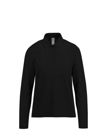 Dámska polokošeľa (B&C MY POLO 210 LSL /WOMEN) > čierna > S