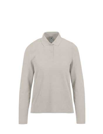 Dámska polokošeľa (B&C MY POLO 210 LSL /WOMEN) > šedá (heather fog) > S