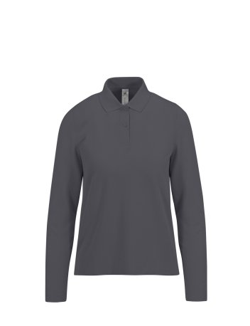 Dámska polokošeľa (B&C MY POLO 210 LSL /WOMEN) > šedá (dark) > S