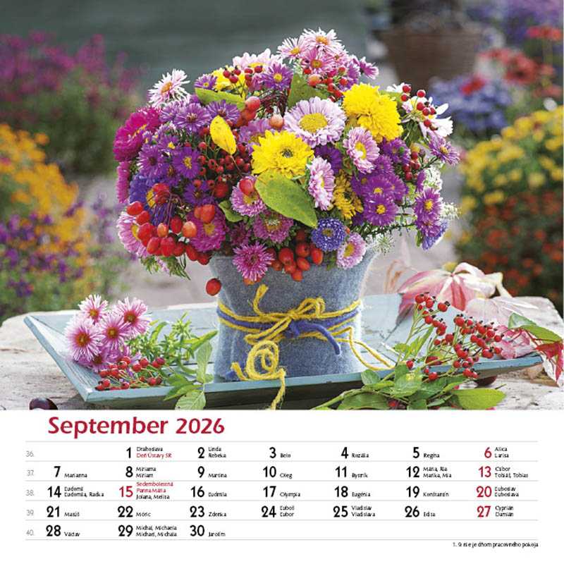 Nástenný kalendár (Svet kvetov 2026) - 33 x 33 cm
