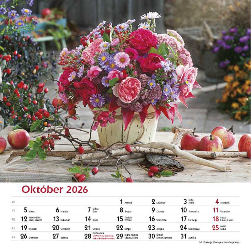 Nástenný kalendár (Svet kvetov 2026) - 33 x 33 cm