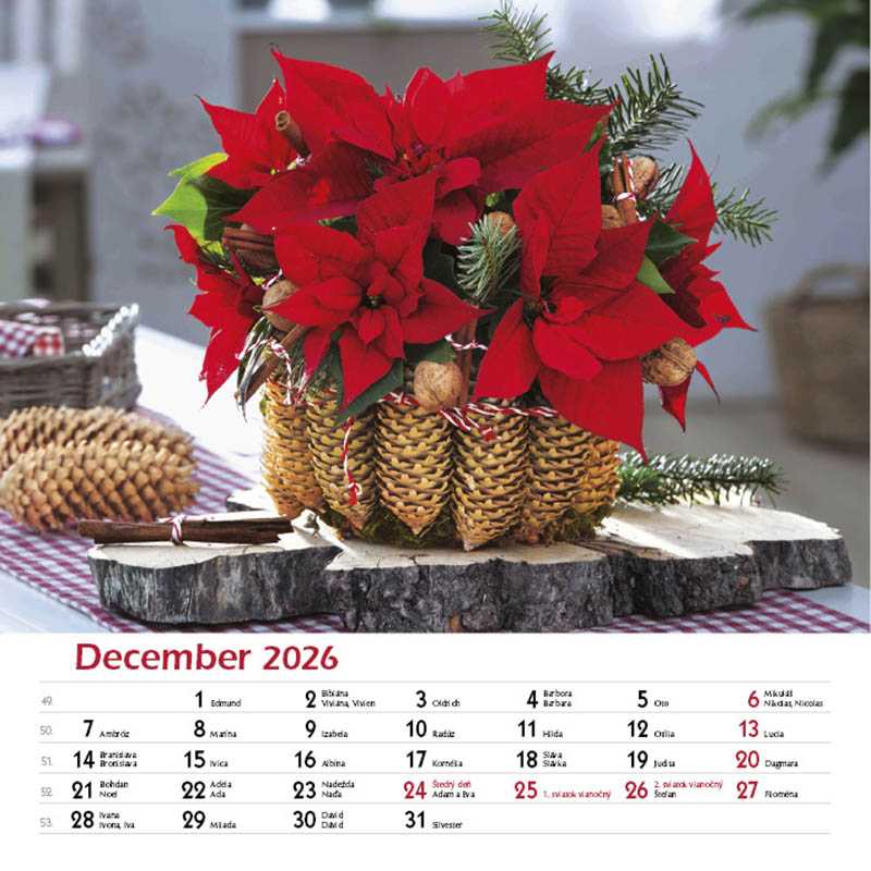 Nástenný kalendár (Svet kvetov 2026) - 33 x 33 cm