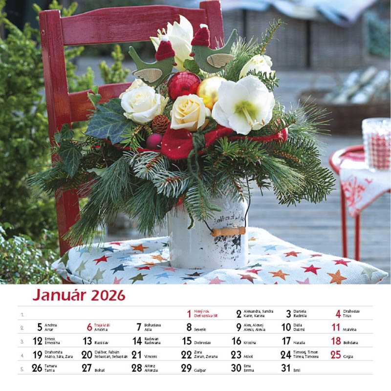 Nástenný kalendár (Svet kvetov 2026) - 33 x 33 cm