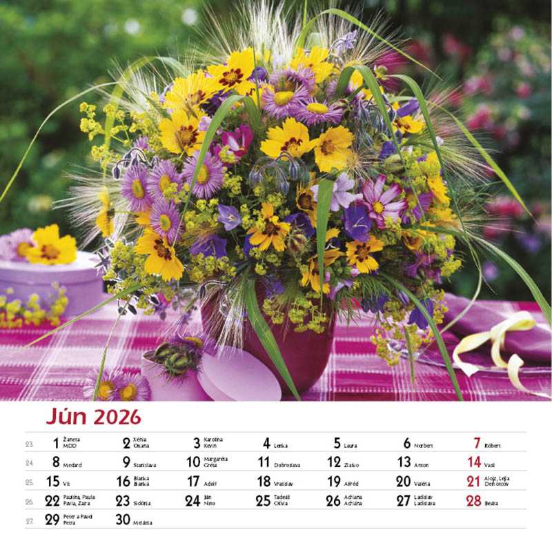 Nástenný kalendár (Svet kvetov 2026) - 33 x 33 cm
