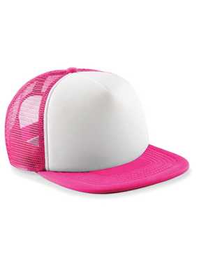 Detská šiltovka (Beechfield Junior Vintage Snapback Trucker) > ružová (fuchsia) / biela