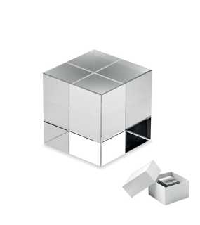 Sklenená trofej - kocka > transparentná