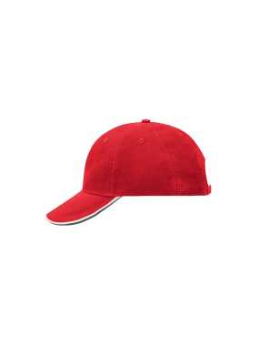 6 panelová šiltovka (MB Double Sandwich Cap) > červená / biela / modrá (navy)