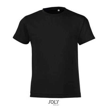 Detské tričko (SOLS REGENT FIT KIDS ROUND COLLAR T-SHIRT) > čierna (deep) > 10a