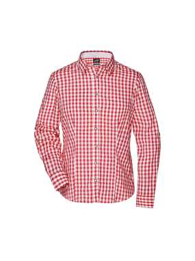 Dámska košeľa(J&N LADIES' TRADITIONAL SHIRT) > červená / biela > 2XL